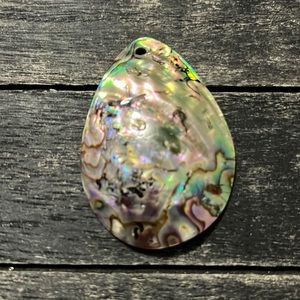 ⚠️ 5/25$ Abalone shell drilled pendant w/curved mother of pearl back